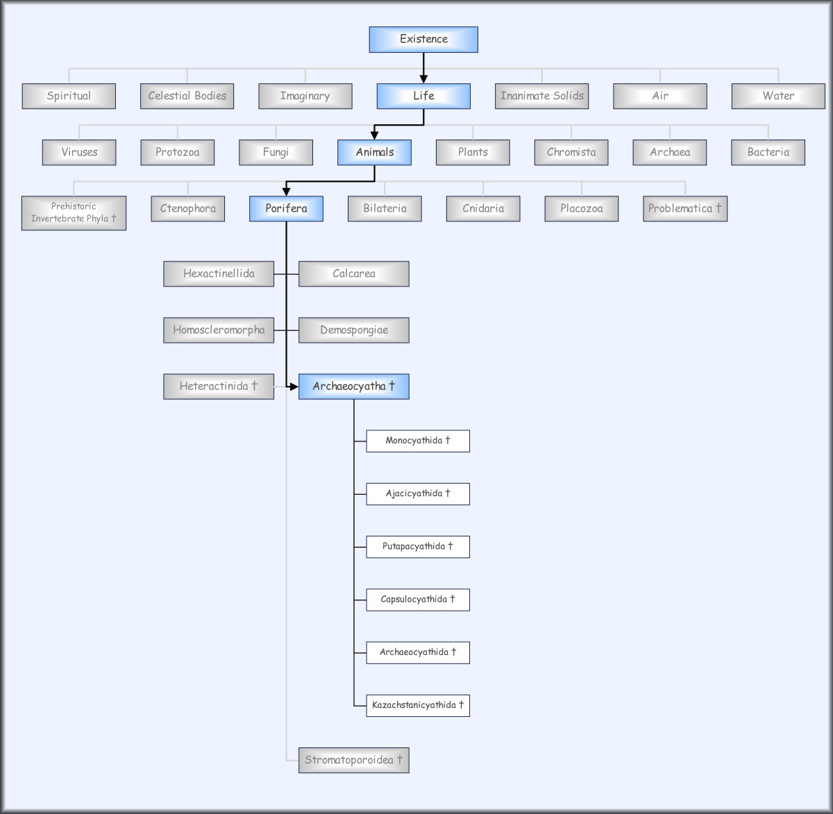 Diagram of Cladogram (family tree).